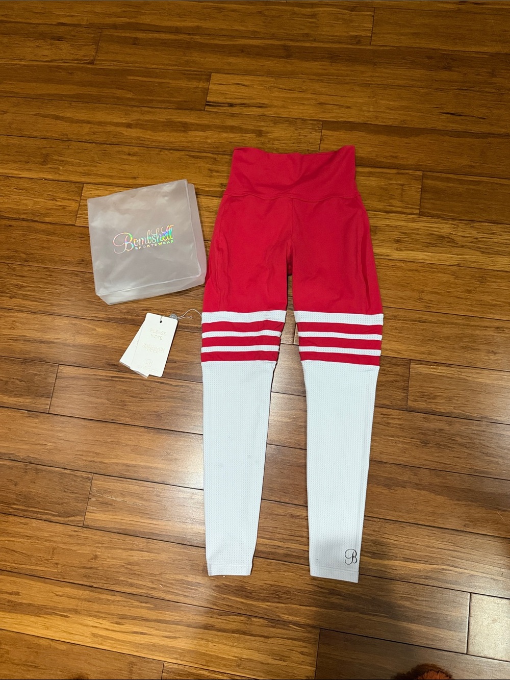 Bombshell Sportswear red and white OG leggings XS